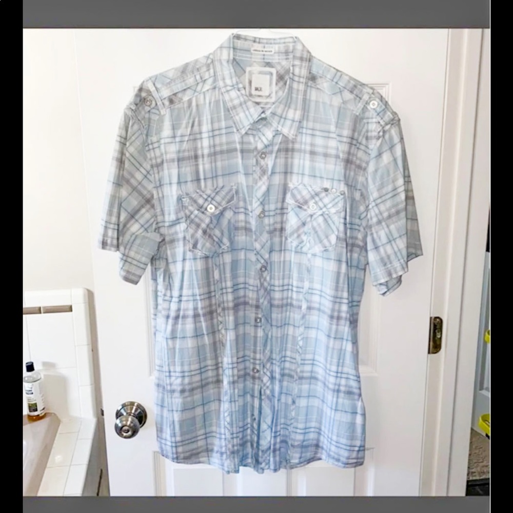 Men’s BKE athletic fit stretch XXL short sleeve shirt button up